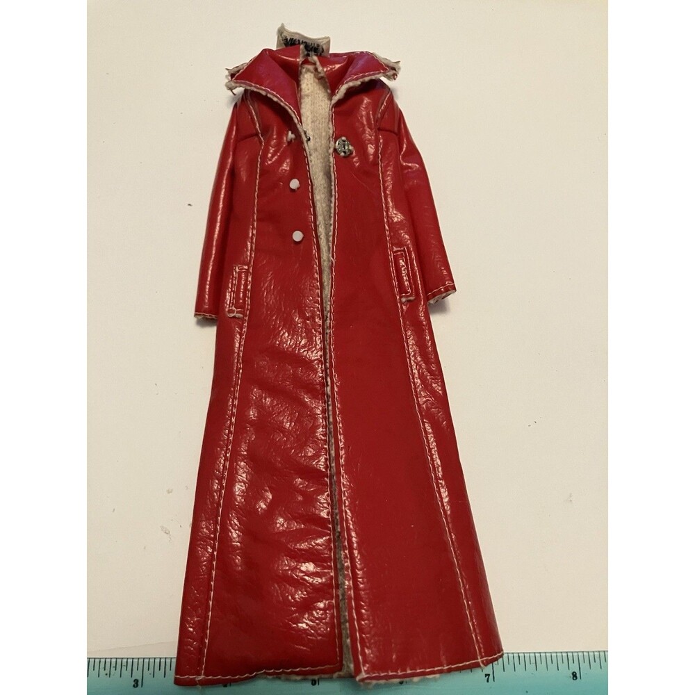 Barbie Francie Doll Long on Leather Red Vinyl Coat Vintage 1965 Mattel #1769